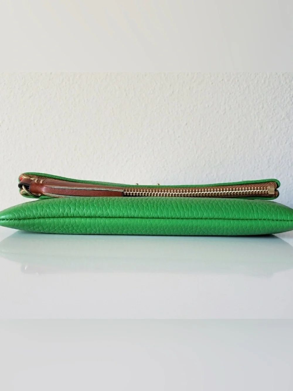 NWT Dooney & Bourke Florentine Foldover Zip Crossbody Bag in Kelly Green NWT